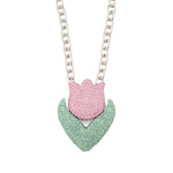 BETSEY JOHNSON Pink Tulip Short Pendant Necklace - Picture 1 of 2